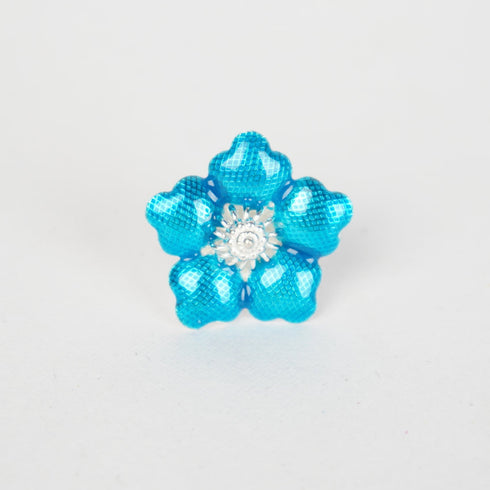 Pure Silver Enamel Blue Flowers 6g (Pack of 2)